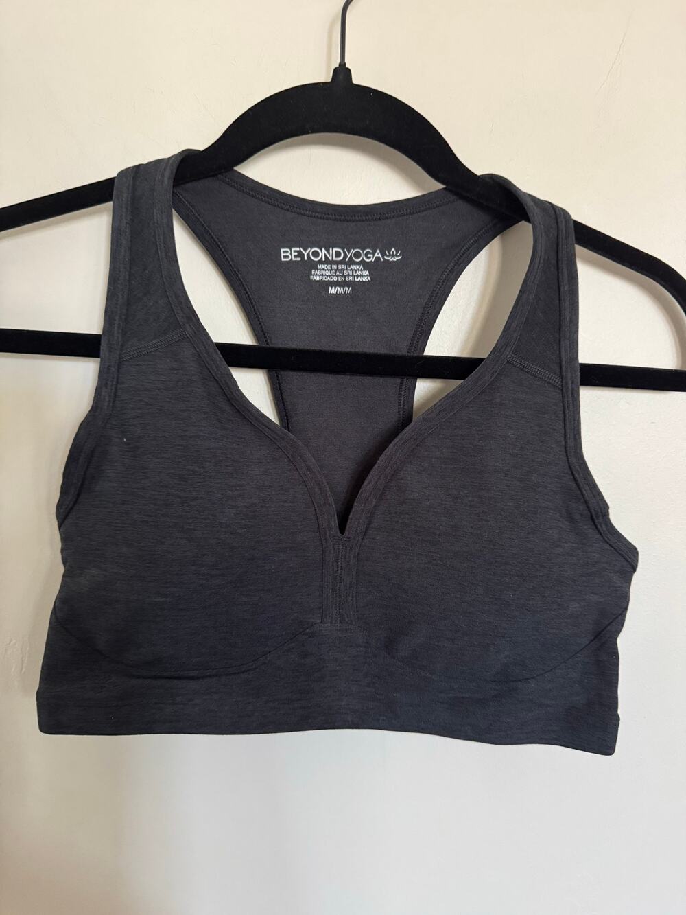 NWOT Beyond Yoga Spacedye Lift Your Spirits Bra in Darkest Night SZ L